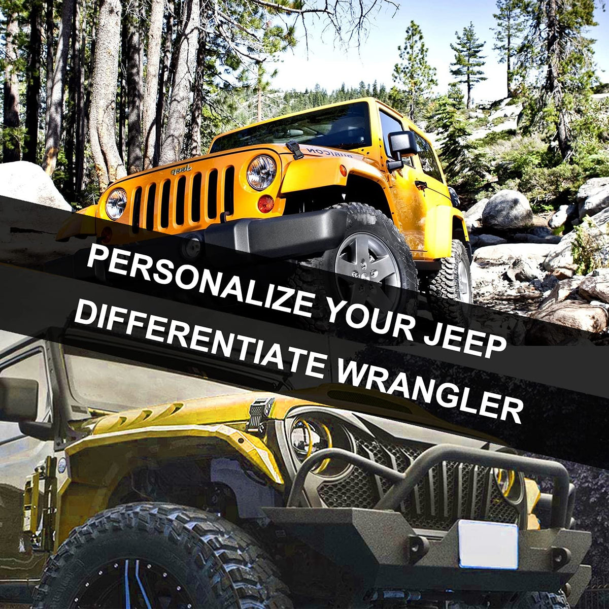Nakuuly installed on Jeep front demonstrating reduced hood movement benefit