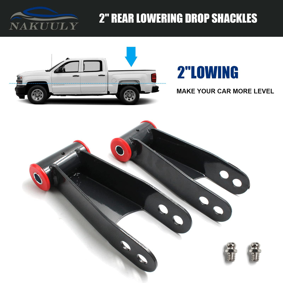 Nakuuly installed on truck rear assembly illustrating correct fit and improved stance
