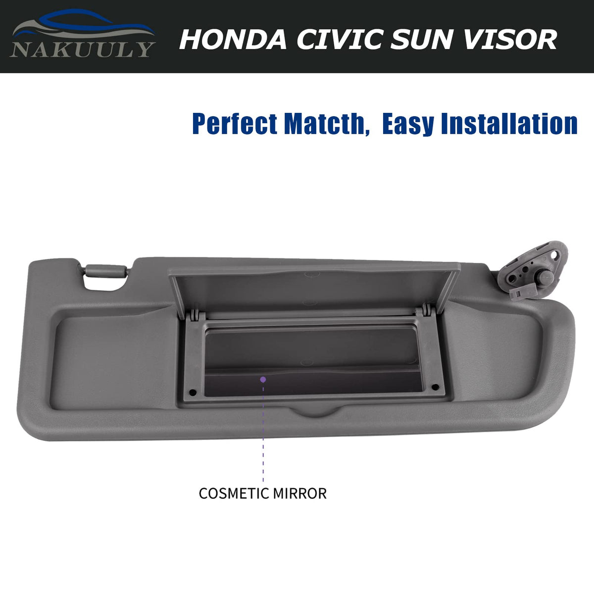 Nakuuly passenger-side installed visor indicating seamless interior match