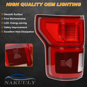 Nakuuly LED tail light next to a hand showing scale and easy handling benefit