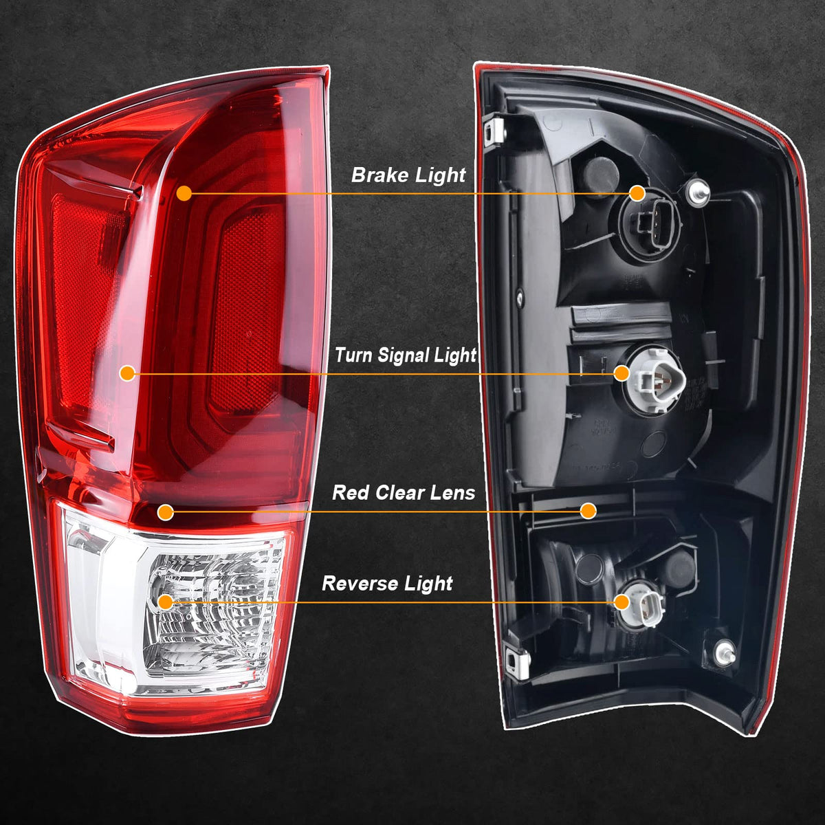 Nakuuly tail light backside showing mounting points for easy installation benefit