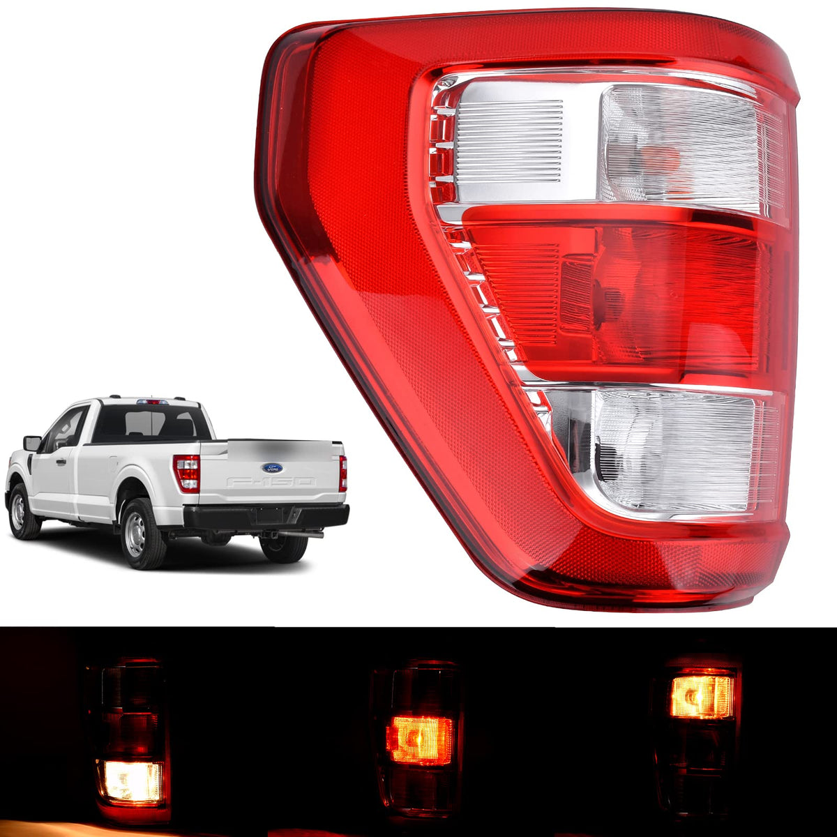 Nakuuly left taillight front view showing full assembly and fitment benefits
