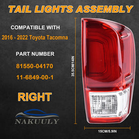 Nakuuly rear of taillight with harness and plug for easy hookup