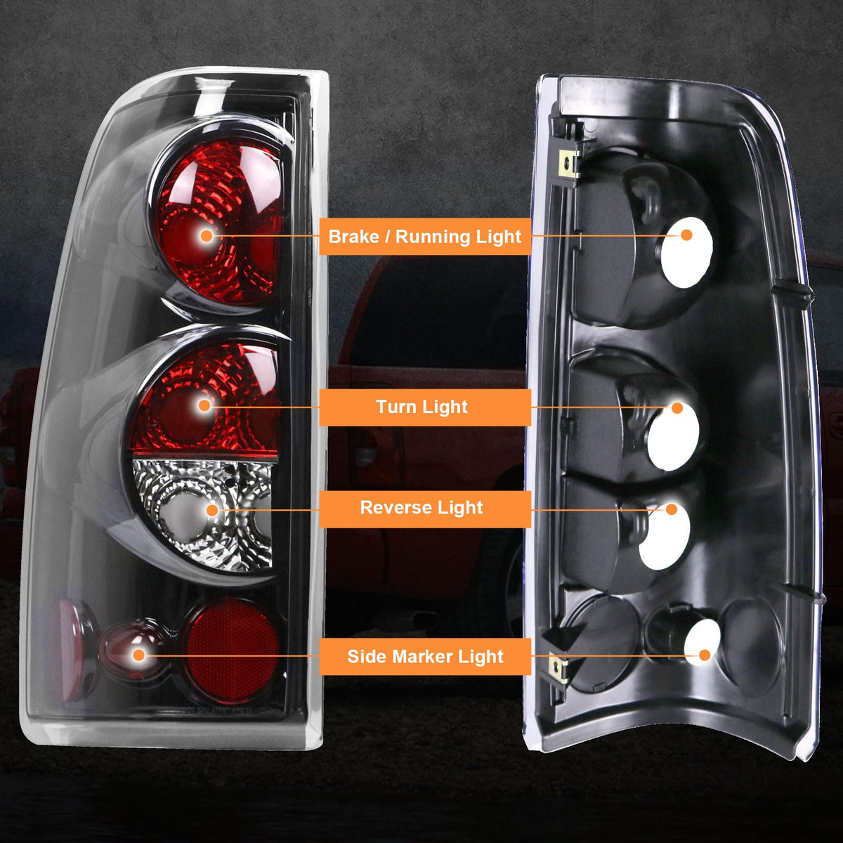Nakuuly tail light rear view with socket showing mount compatibility benefit