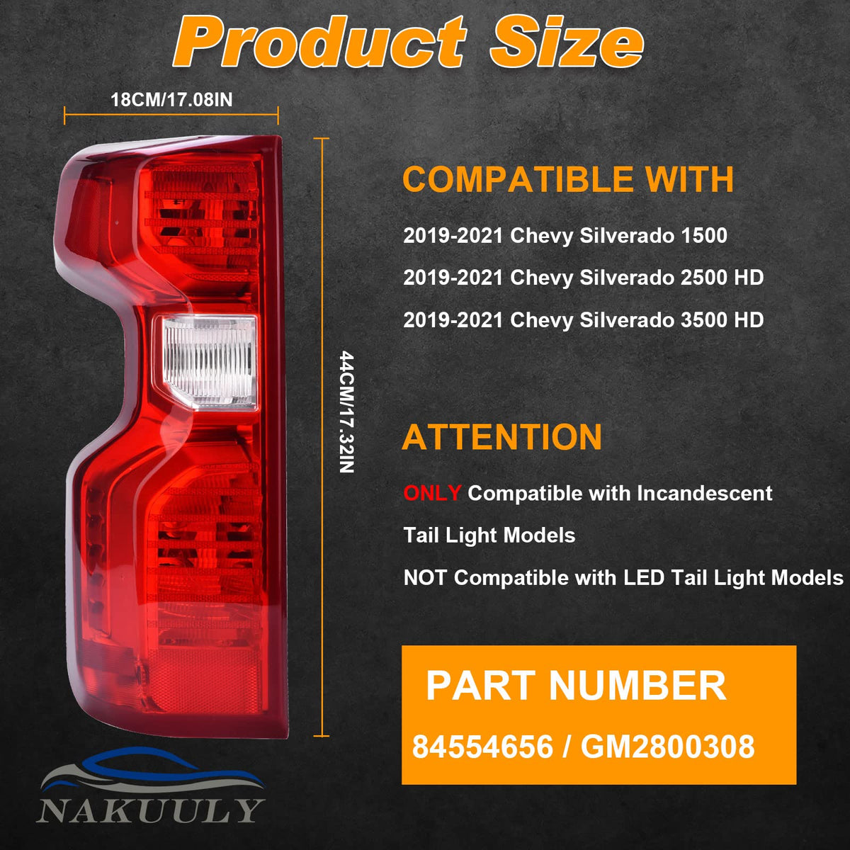Nakuuly tail light close-up of lens texture and durable construction