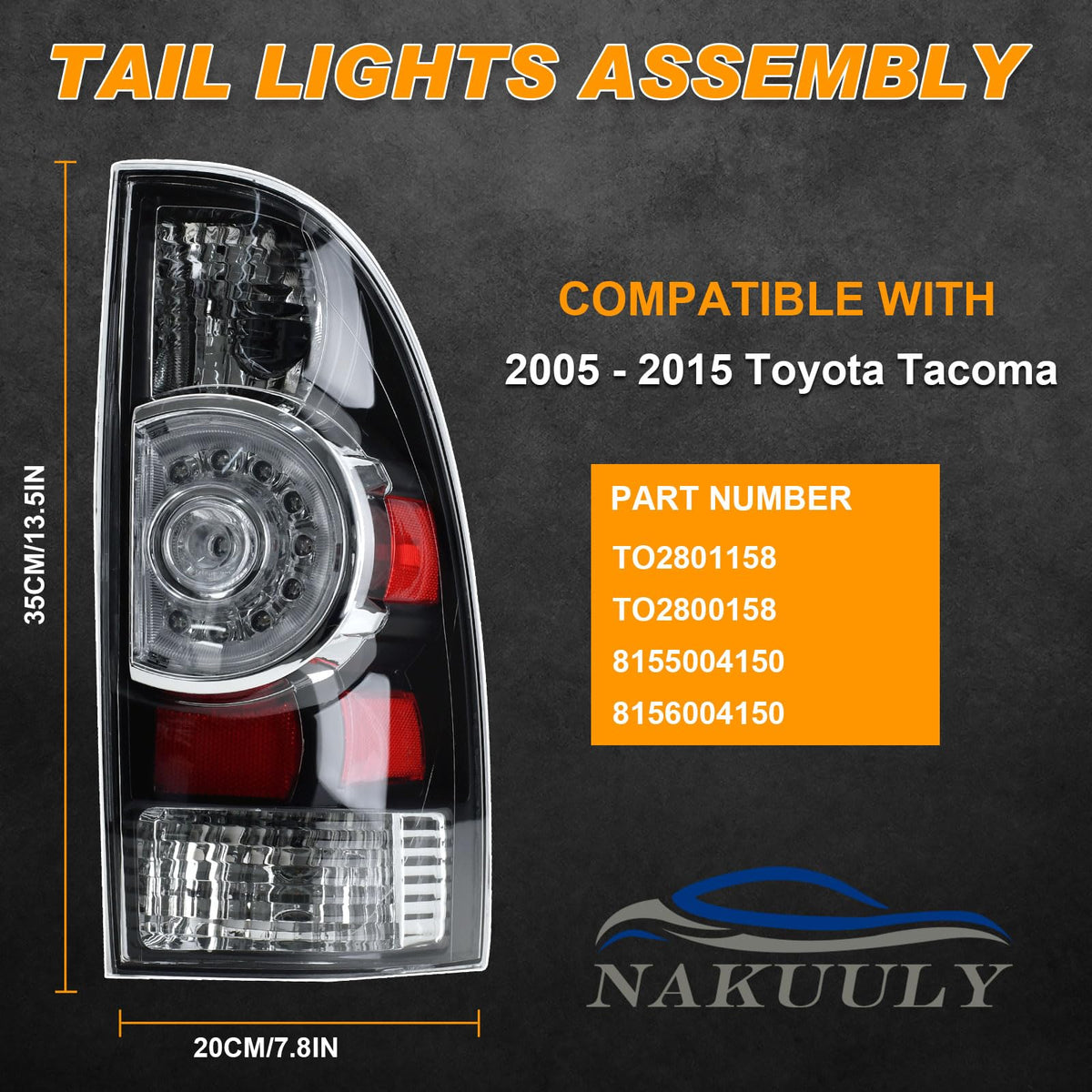 Nakuuly tail light close-up of LED array delivering brighter brake visibility