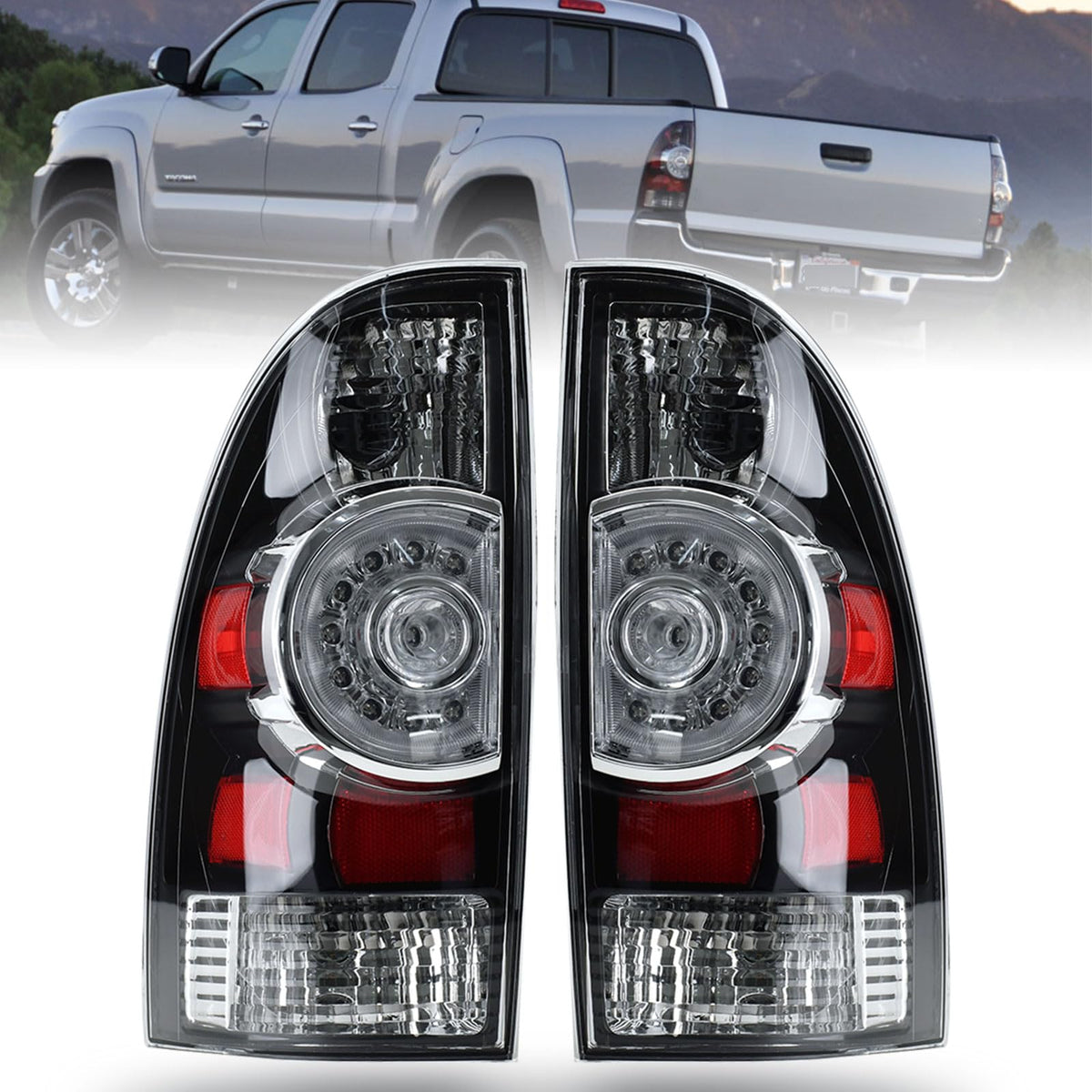 Nakuuly tail light front assembly showing black housing and clean look for improved styling