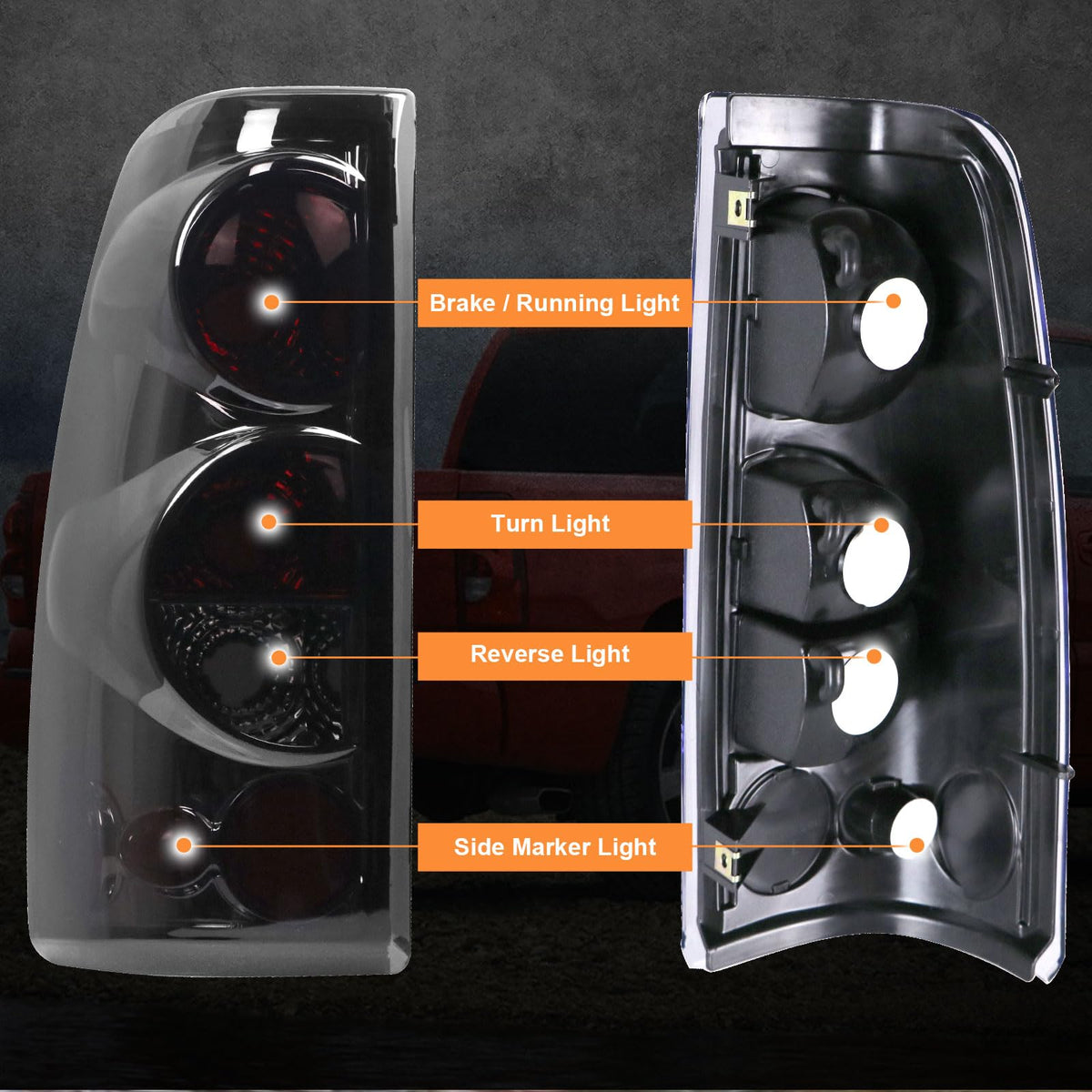 Nakuuly tail light lens closeup showing clear construction and durability
