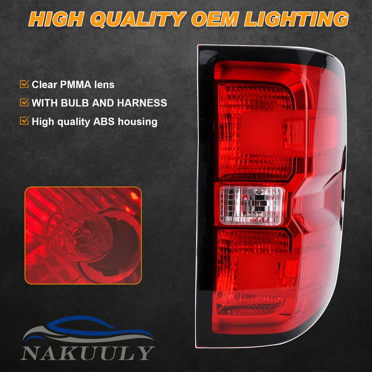 Nakuuly tail light lit at night illustrating improved visibility and clear signaling