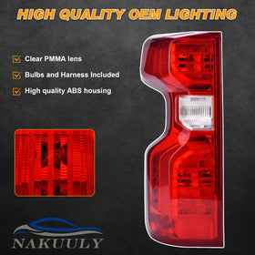 Nakuuly tail light illuminated at night on Silverado for improved visibility
