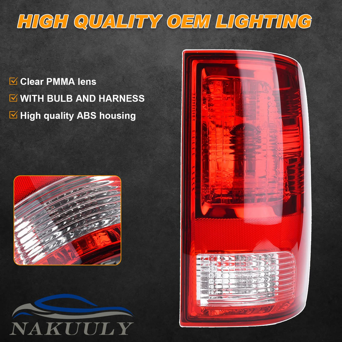 Nakuuly packaging with both tail lights and bulbs included for convenience