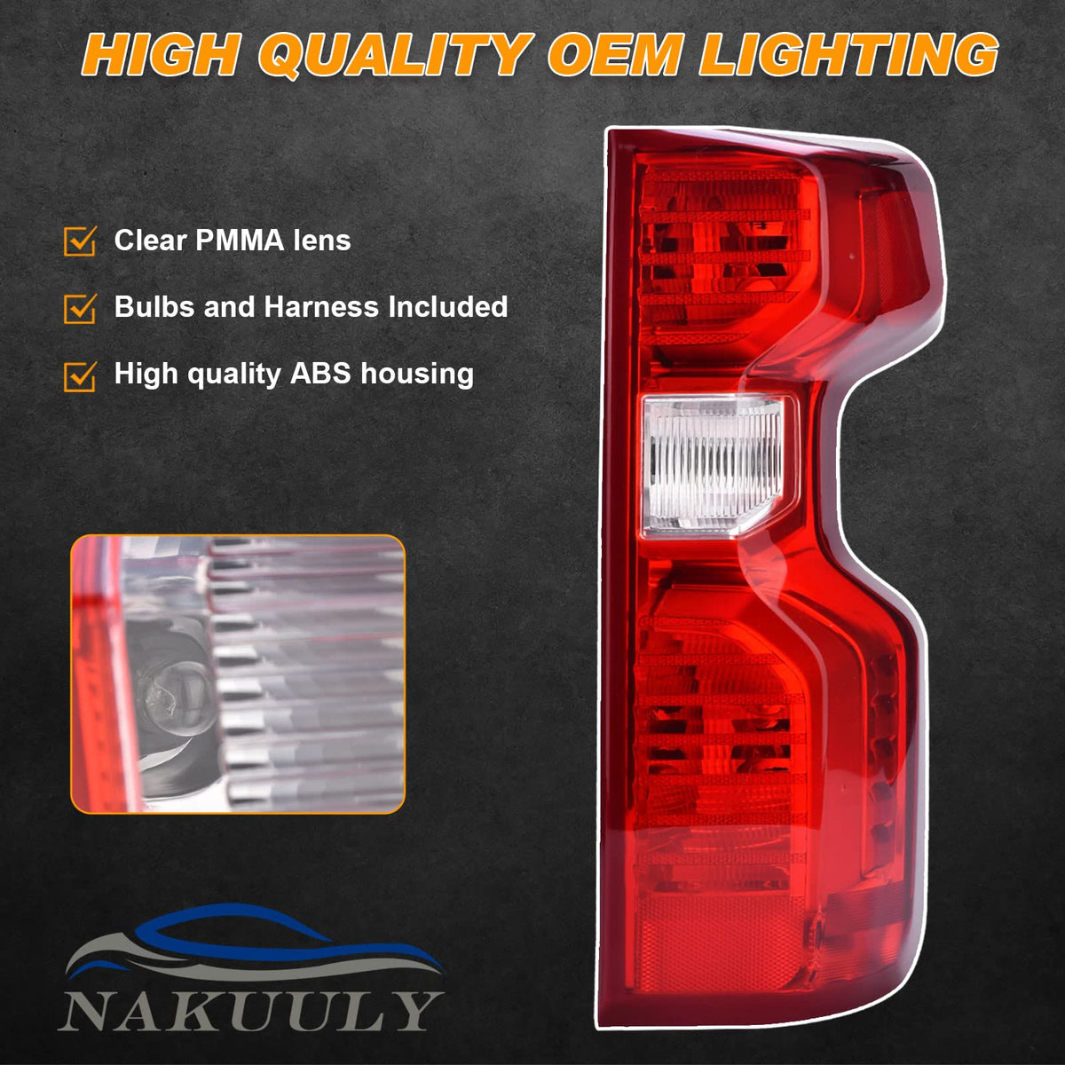 Nakuuly tail light next to ruler showing accurate sizing and fit benefit