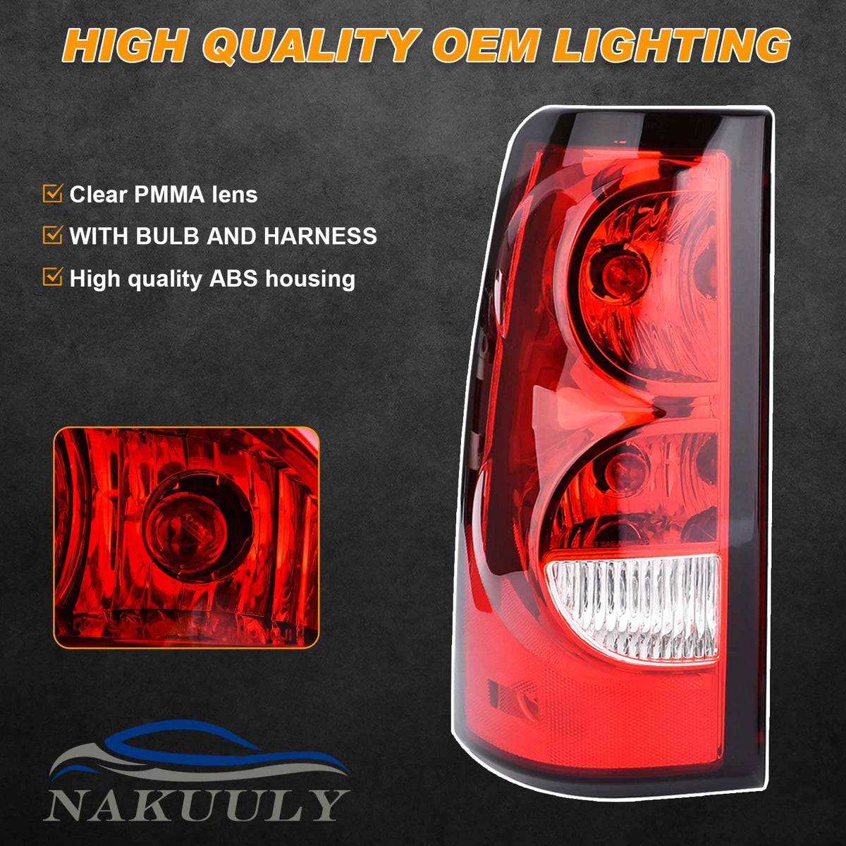 Nakuuly tail light beside ruler showing size and accurate fit