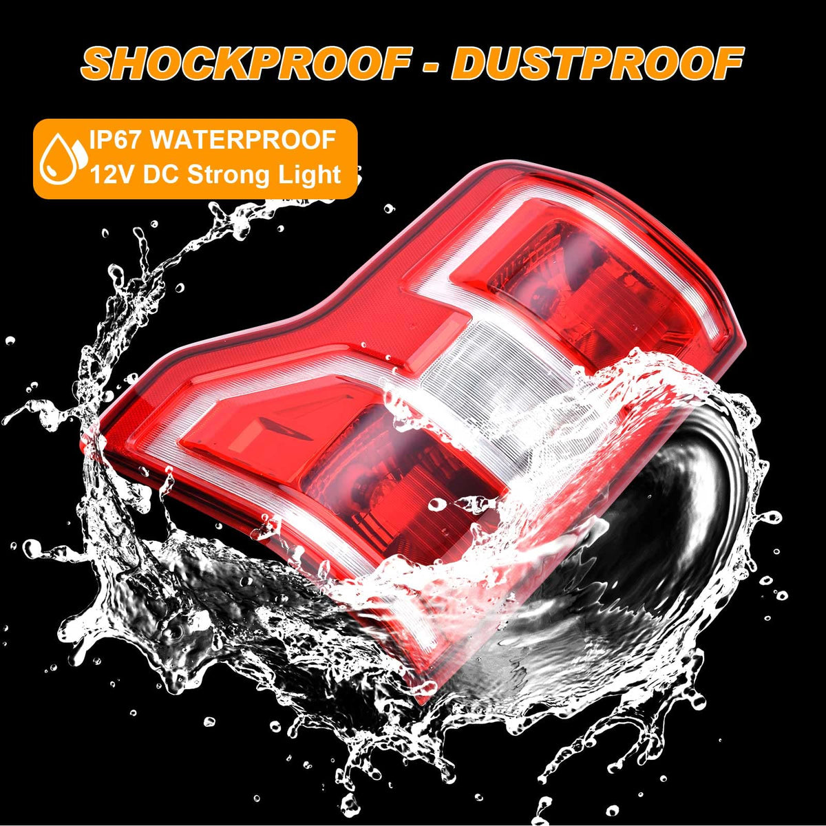 Nakuuly tail light silicone gasket closeup showing weatherproof IP67 protection