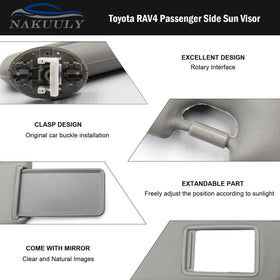 Nakuuly sun visor mounting bracket detail showing clip engagement and easy installation