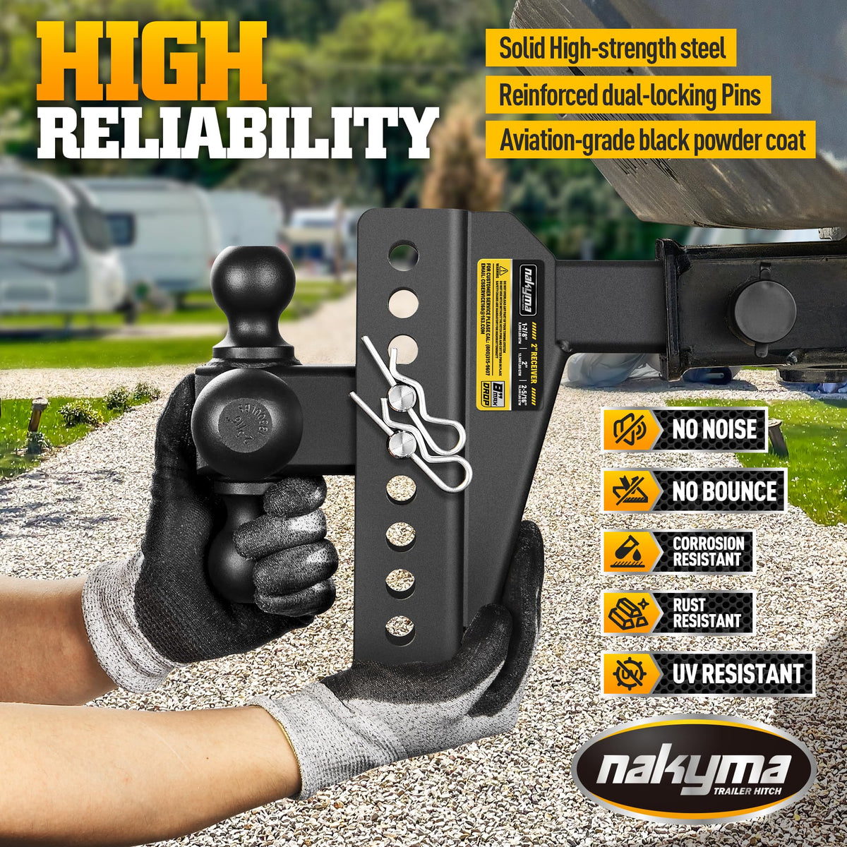 Nakyma double anti-theft pins detail demonstrating added security benefit