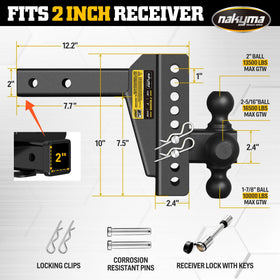 Nakyma hitch mounted on truck towing a trailer showing real-world stability