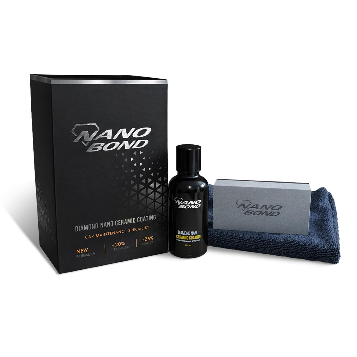 Nano Bond front packaging showing kit contents and benefits