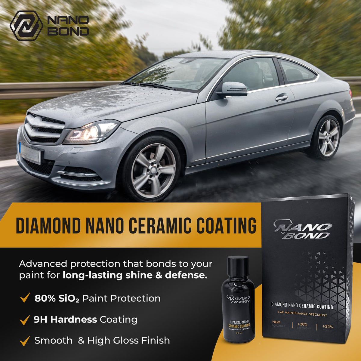 Nano Bond coating on wheel surface resisting brake dust and simplifying maintenance