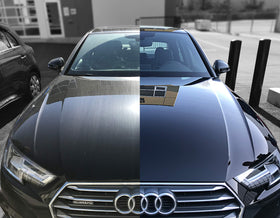 Nano Bond treated wheel surface showing reduced brake-dust adherence
