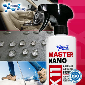 NANO Z COATING treated leather texture close-up, preserves natural feel benefit