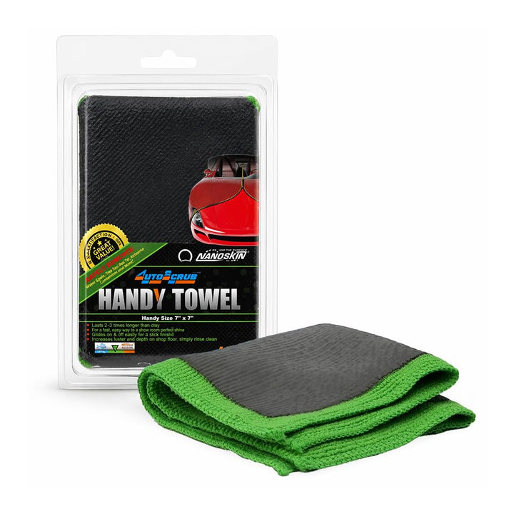 Nanoskin AUTOSCRUB front packaging showing the towel and benefits