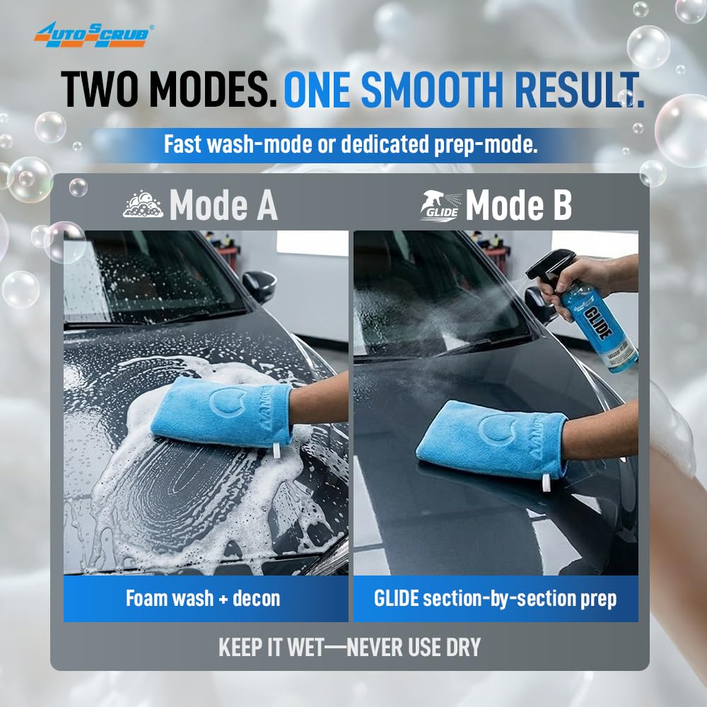 Nanoskin AUTOSCRUB mitt in hand for scale and comfortable grip benefit