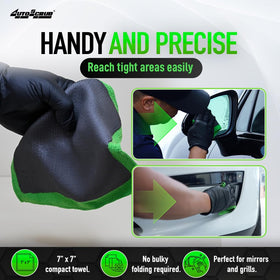 Nanoskin AUTOSCRUB on painted bumper removing overspray and improving surface prep