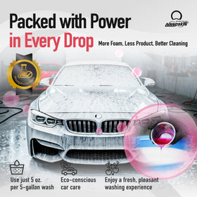 Nanoskin CHERRY SUDS applied from foam cannon for thick coverage