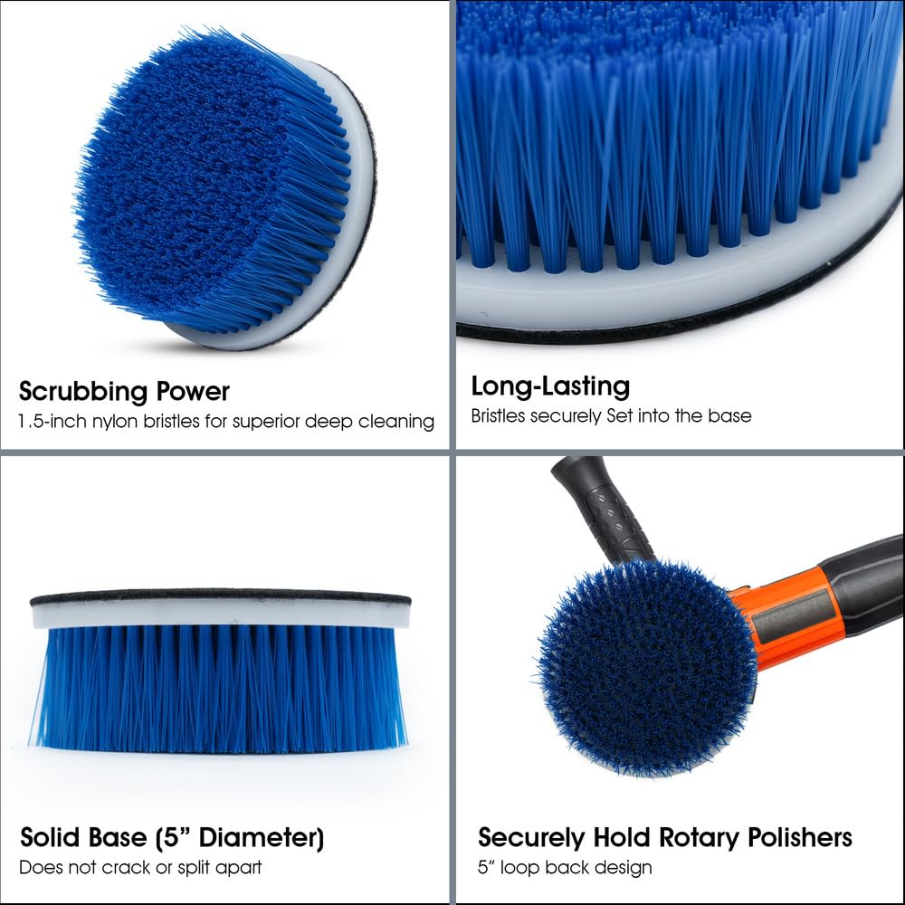 Nanoskin mounted on polisher in use demonstrating efficient rotary agitation for deep cleaning
