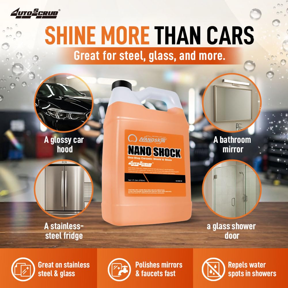 Nanoskin in a garage detailing scene showing professional-grade coverage benefit