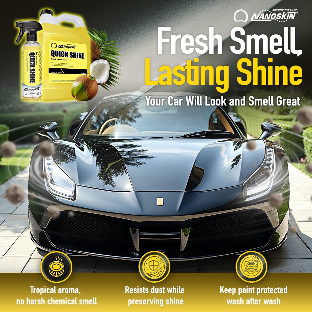 Nanoskin quick detail kit on driveway, demonstrating portability and practical detailing use