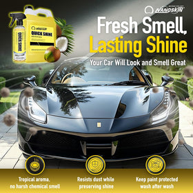 Nanoskin quick detail kit on driveway, demonstrating portability and practical detailing use