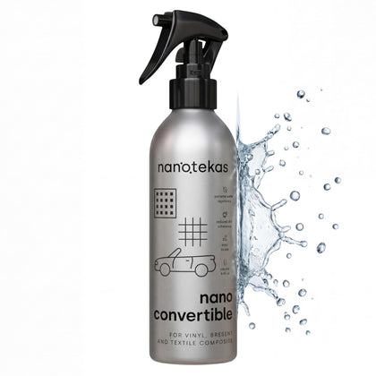 Nanotekas front packaging showing product and benefits for convertible roofs