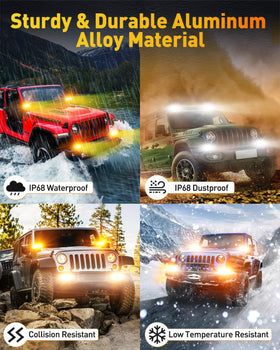 NAOEVO amber mode beam pattern reducing glare in fog for clearer sightlines