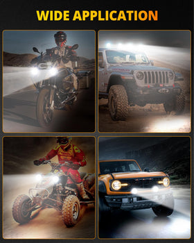 NAOEVO on ATV in fog illustrating enhanced low-visibility illumination