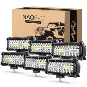 NAOEVO front view of light bar showing compact shape and bright output