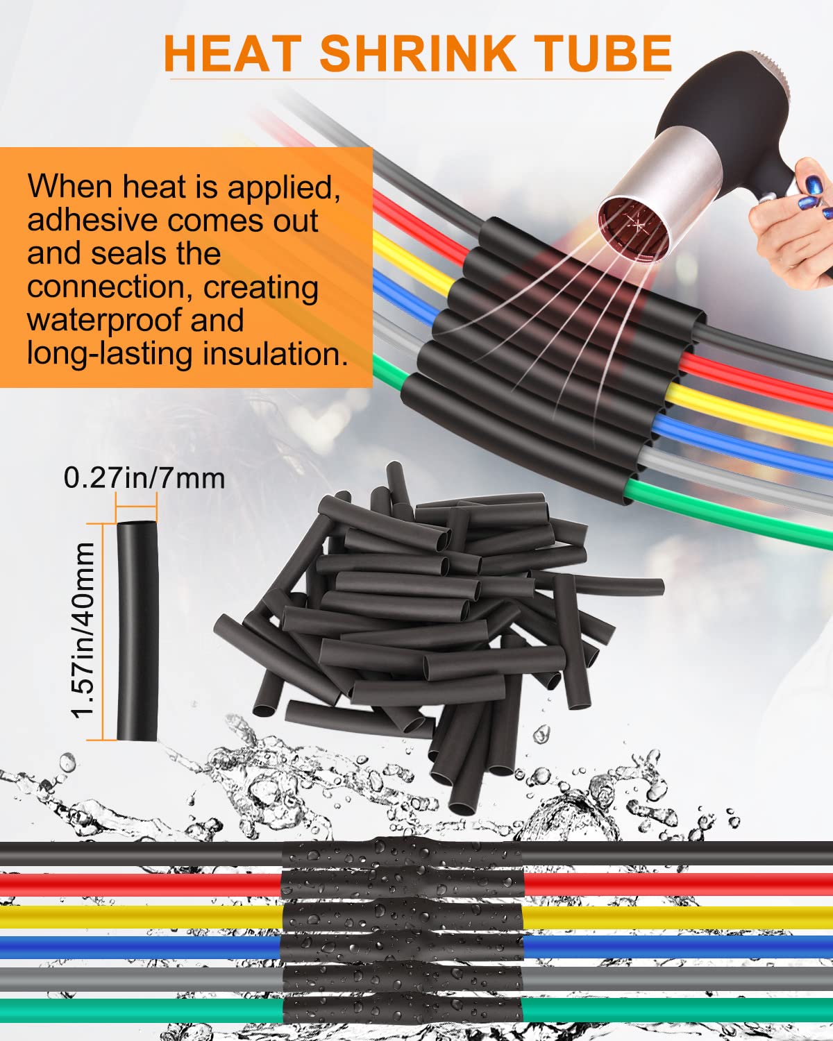 NAOEVO bundle of heat-shrink tubing included to ensure sealed, professional joints