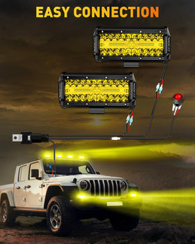 NAOEVO light bar installed on SUV bumper showing enhanced off-road illumination