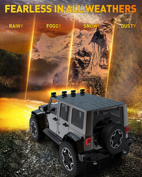 NAOEVO light bar mounted on SUV at night demonstrating enhanced road-edge illumination