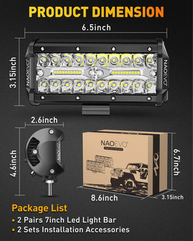 NAOEVO mounted on truck roof illustrating strong long-range and peripheral lighting