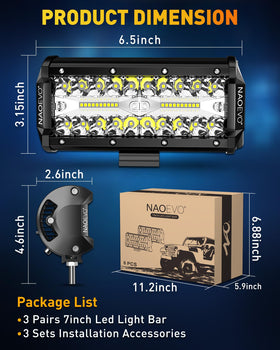 NAOEVO light bar mounted on truck illustrating enhanced night visibility