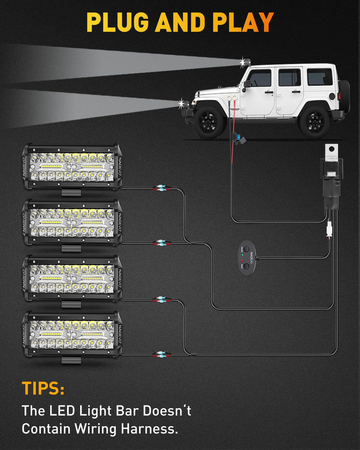 NAOEVO beam pattern on night trail showing combined spot and flood visibility advantage