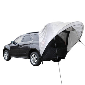 Napier Sportz Cove front view showing secure hatch attachment and covered entry benefit