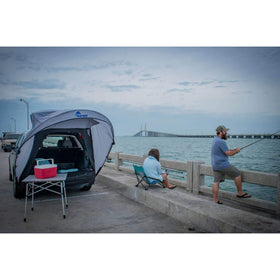 Napier Sportz Cove rolled in carry bag showing compact storage and easy transport