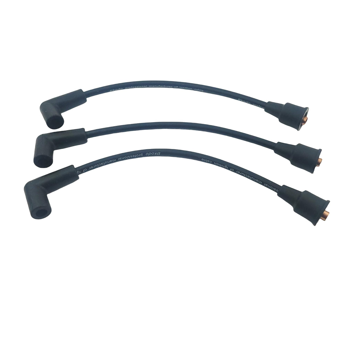 Narcilors 3-piece 7-inch spark plug wire leads front view showing packaging and set benefits