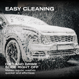 Nasiol water beading on hood demonstrating strong hydrophobic cleaning benefit