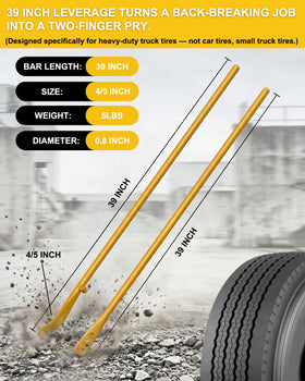 Naspios bars in use removing a semi tire showing one-person leverage and faster service