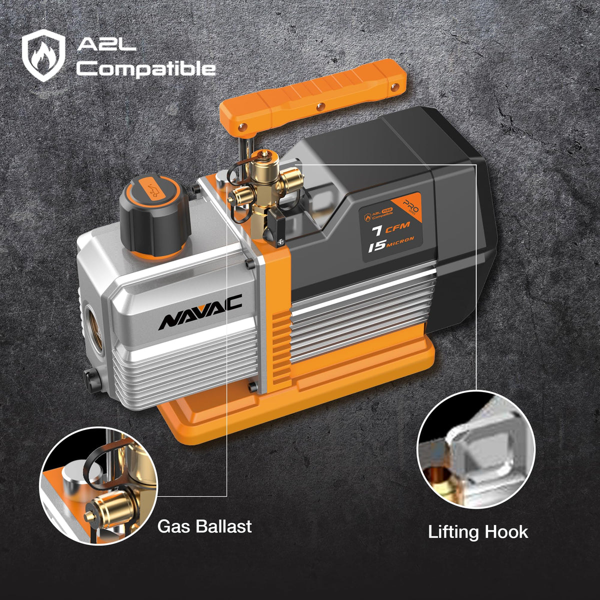 NAVAC detail of built-in check valve preventing backflow and protecting system components