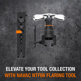 NAVAC NTF66 eccentric cone close-up for precise 45° flares and accuracy
